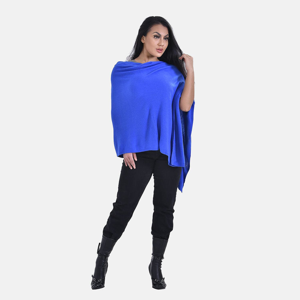 Tamsy Knitted Cape Irregular Cut (One Size) - Lavender