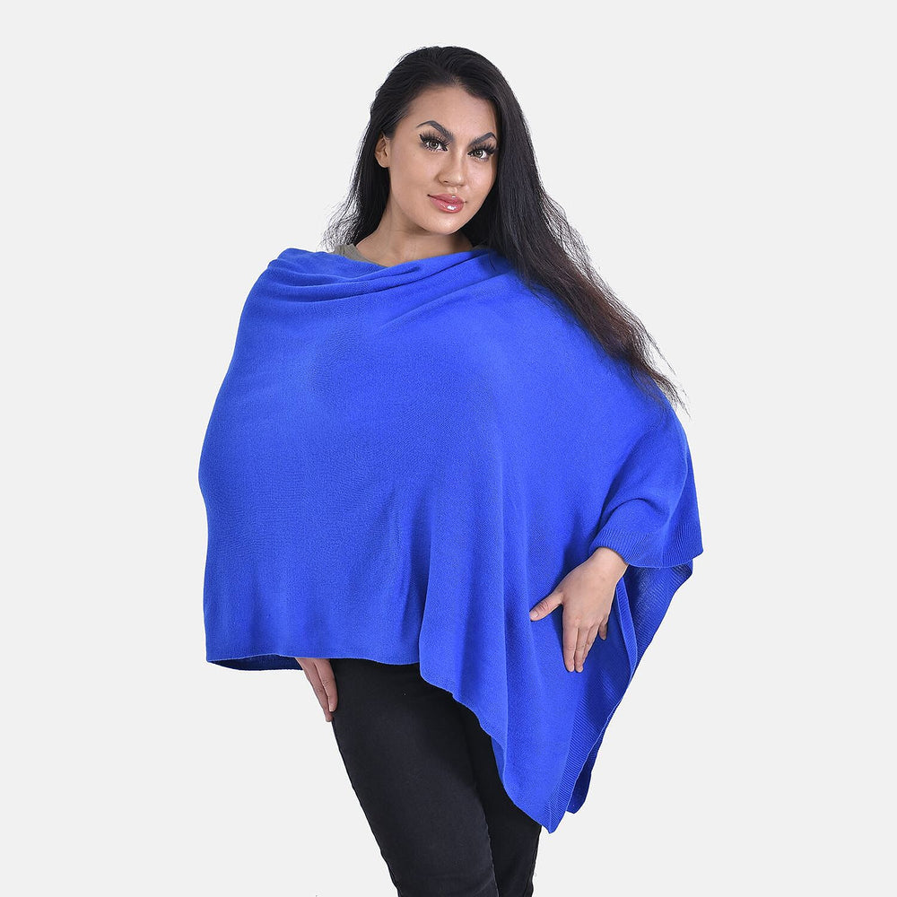 Tamsy Knitted Cape Irregular Cut (One Size) - Lavender
