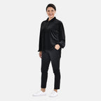 Classic Black Velour Shirt (Size M, 12 - 14)
