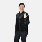 Classic Black Velour Shirt (Size M, 12 - 14)
