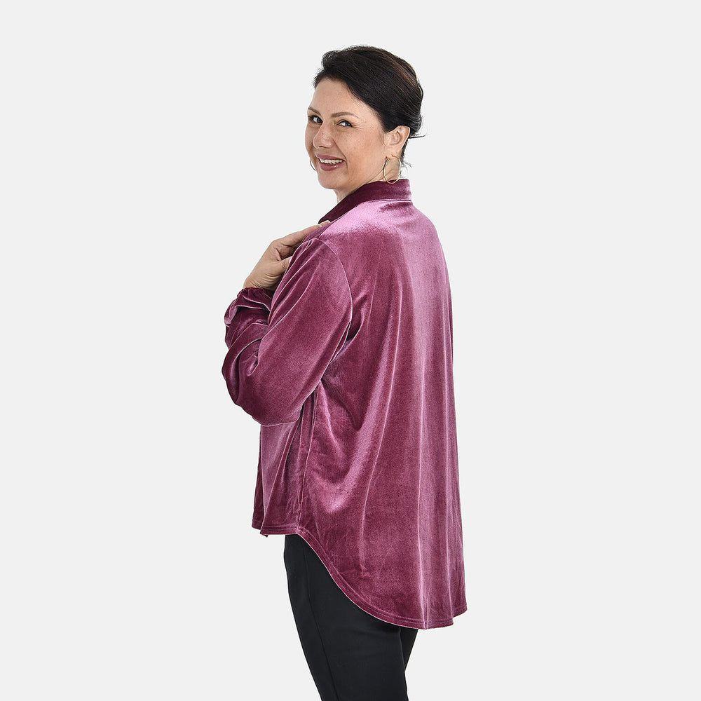 First Time Launch - Classic Purple Velour Shirt (Size M, 12-14)