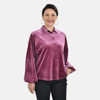First Time Launch - Classic Purple Velour Shirt (Size M, 12-14)