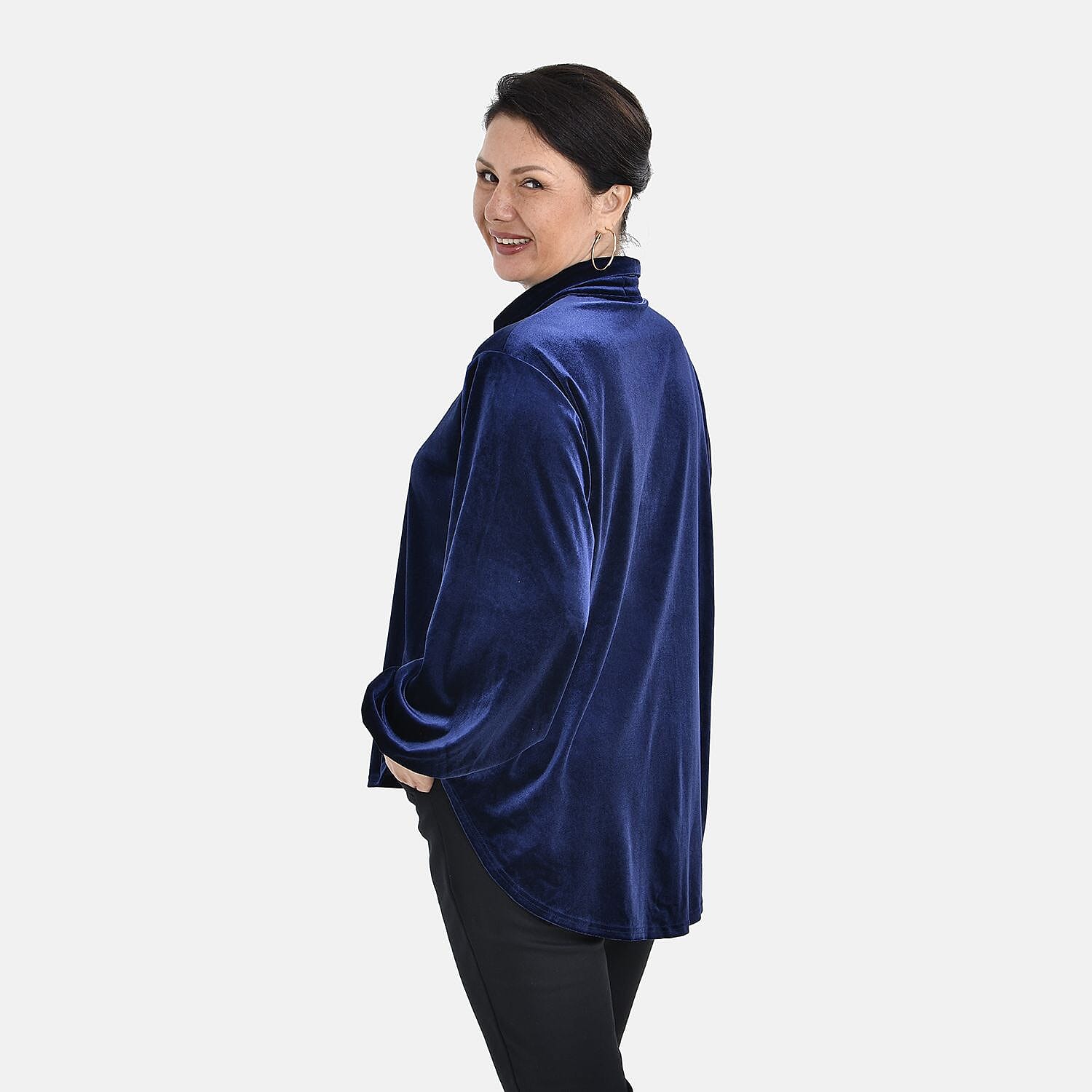 First Time Launch - Classic Blue Velour Shirt (Size XXL, 24 - 26)
