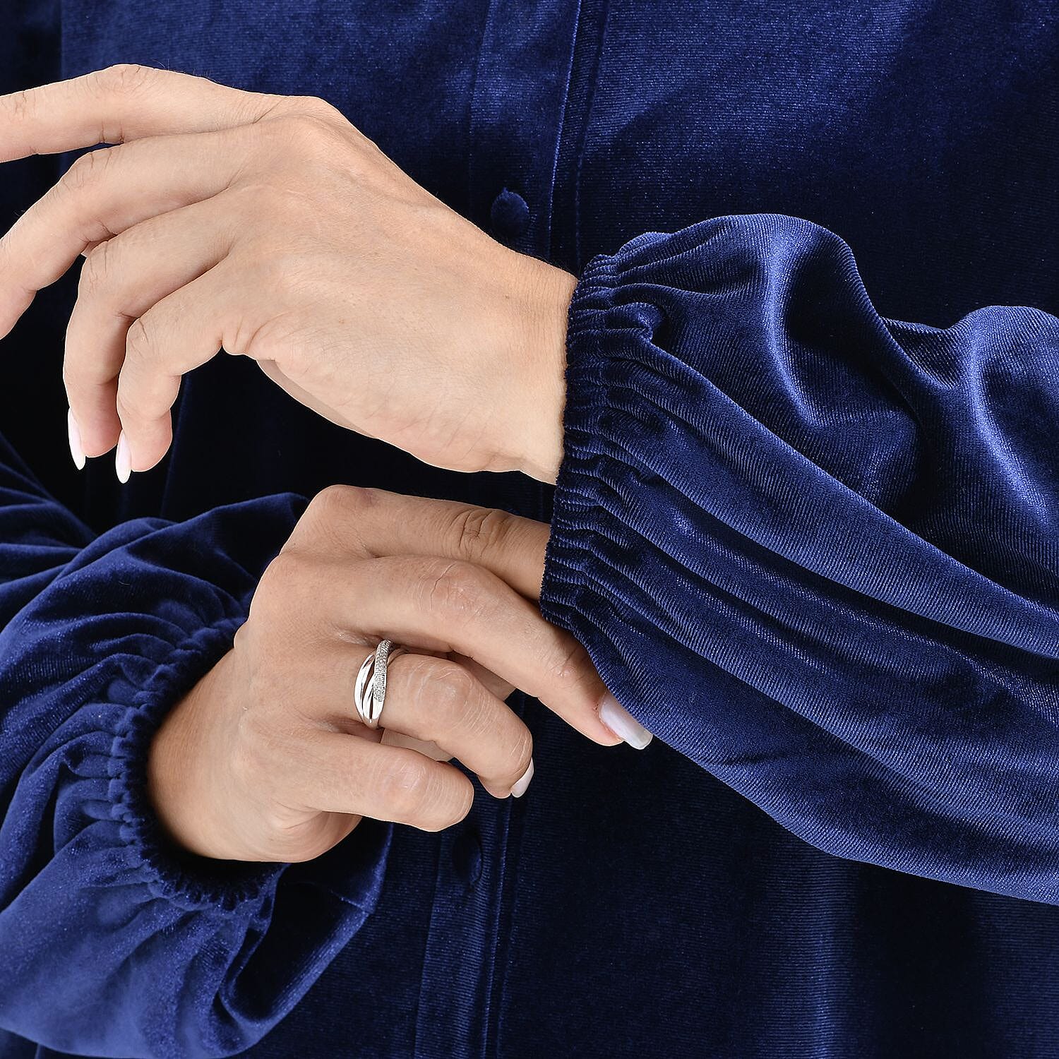 First Time Launch - Classic Blue Velour Shirt (Size XXL, 24 - 26)
