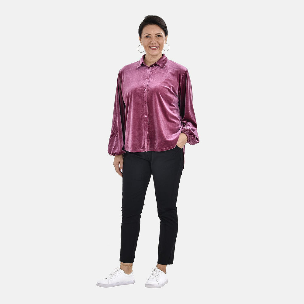 First Time Launch - Classic Purple Velour Shirt (Size XXL, 24 - 26)