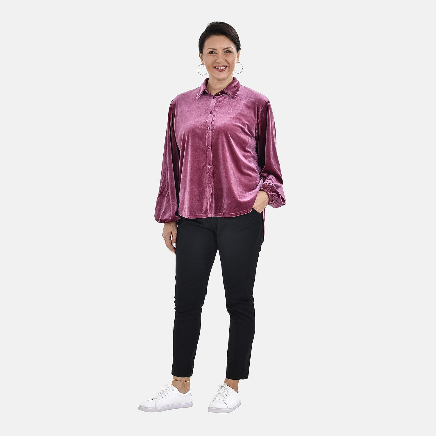 First Time Launch - Classic Purple Velour Shirt (Size XXL, 24 - 26)