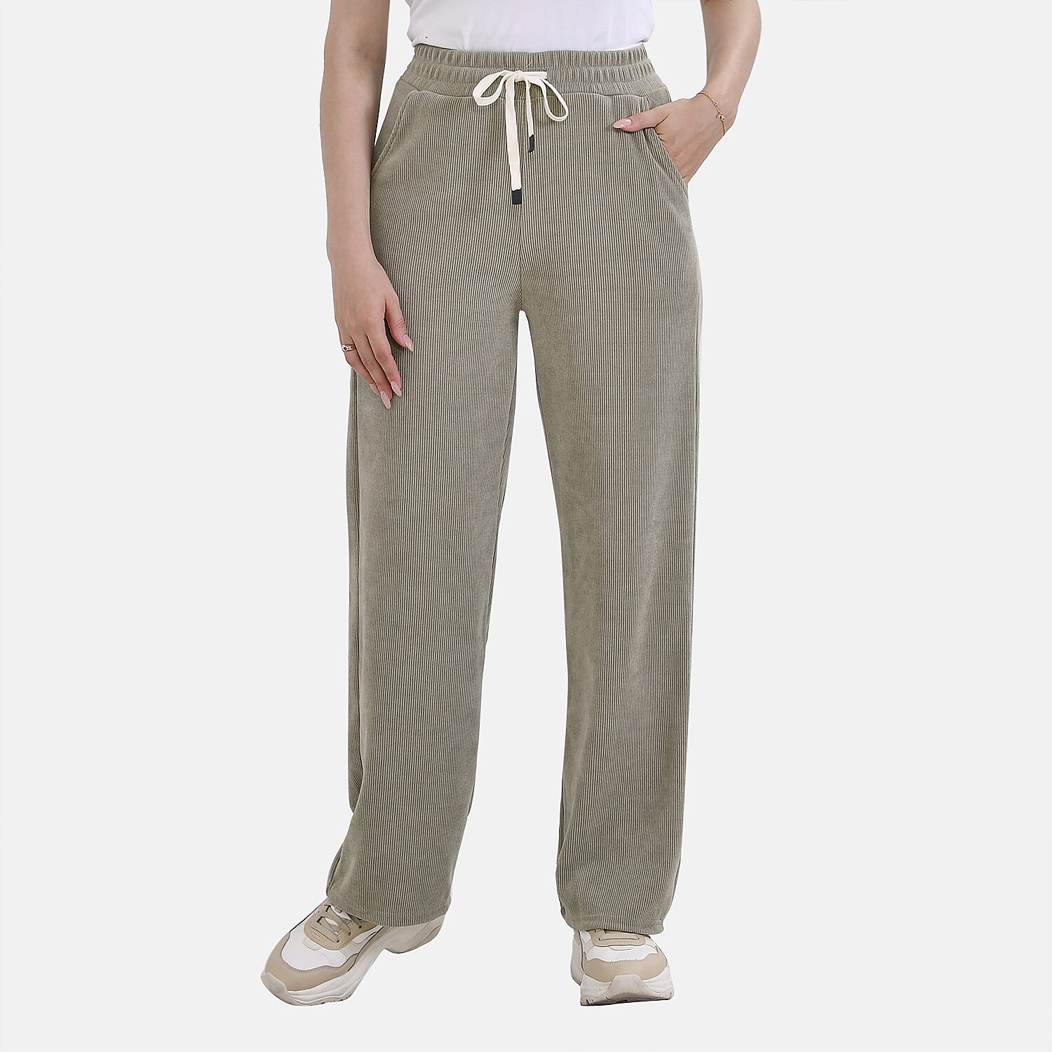 Tamsy Corduroy Trousers (Size 12 to 14) - Grass Green