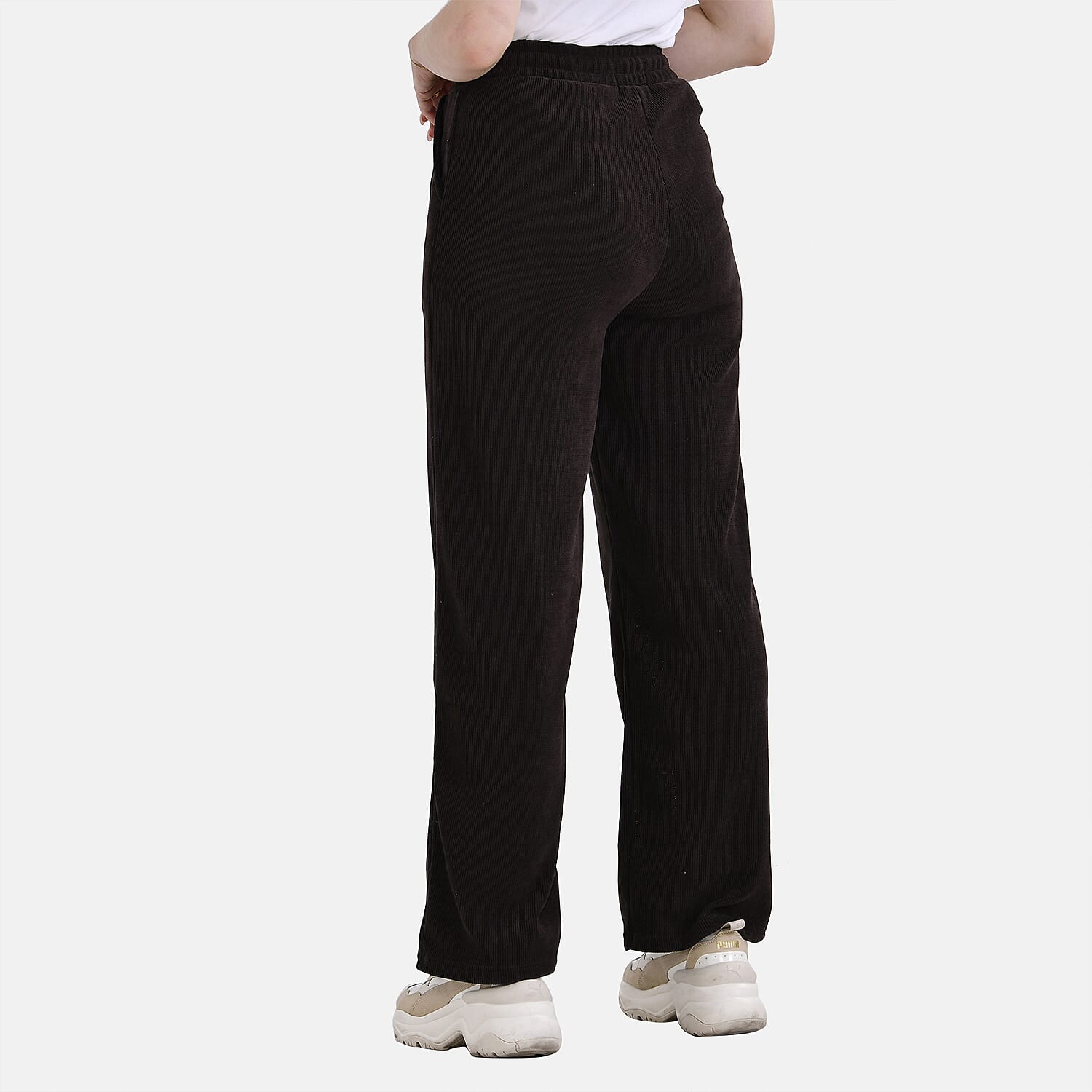 Tamsy Corduroy Trousers (Size 12 to 14) - Dark Brown