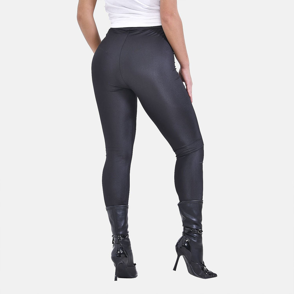 Leggings with Sheen Finish (Size S) - Black
