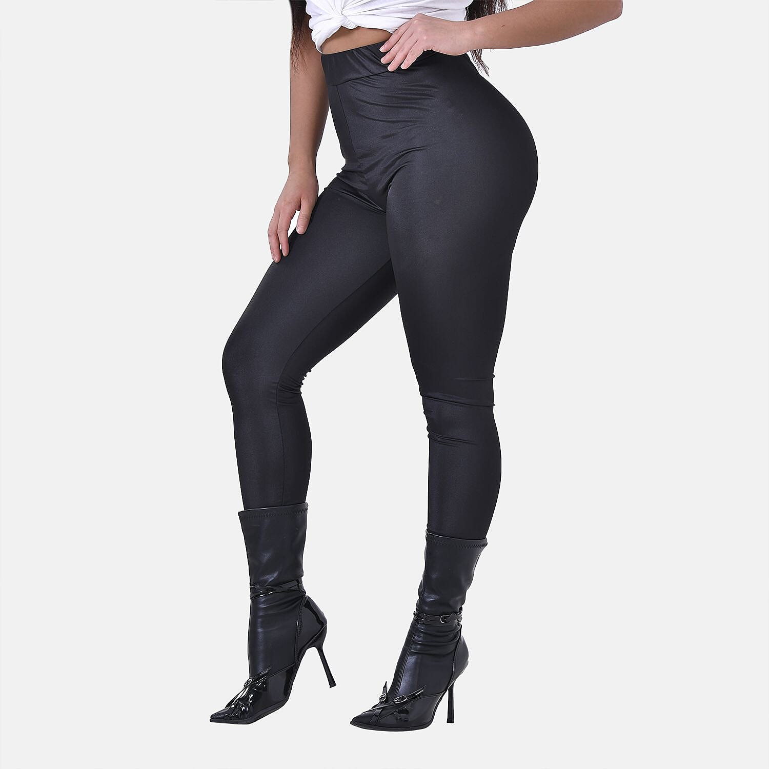 Leggings with Sheen Finish (Size XXL) - Black