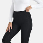 Tamsy Leopard Embossed Faux Fur Leggings (Size M) - Black