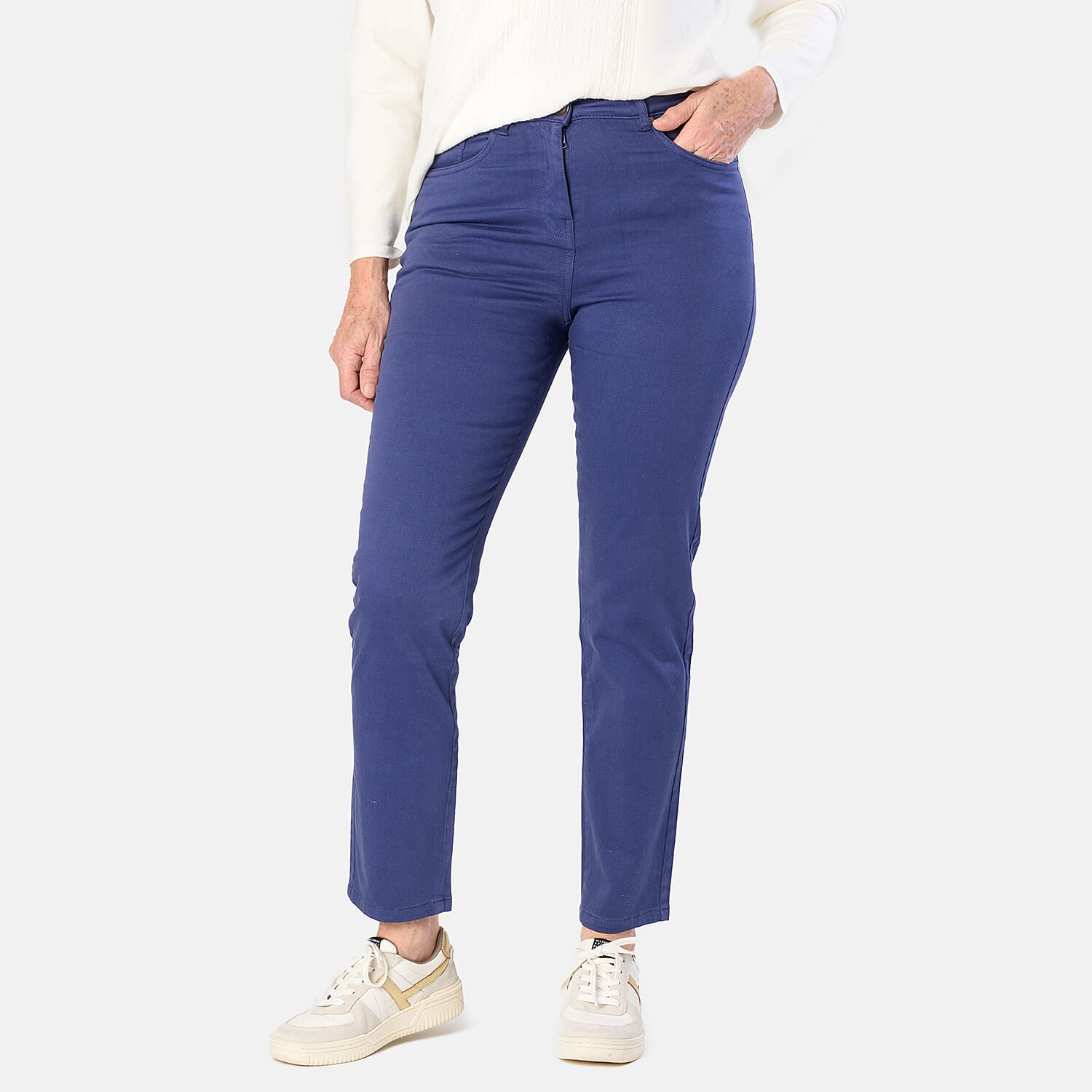 Tamsy Cotton Stretch Twill Jean (Size 16) - Indigo
