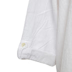 TAMSY Linen Blend Long Line Roll Up Sleeve Blouse (Size XL) - White