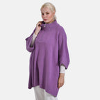 Tamsy Turtle-Neck Half Sleeves Jumper (Size - One Size) - Purple