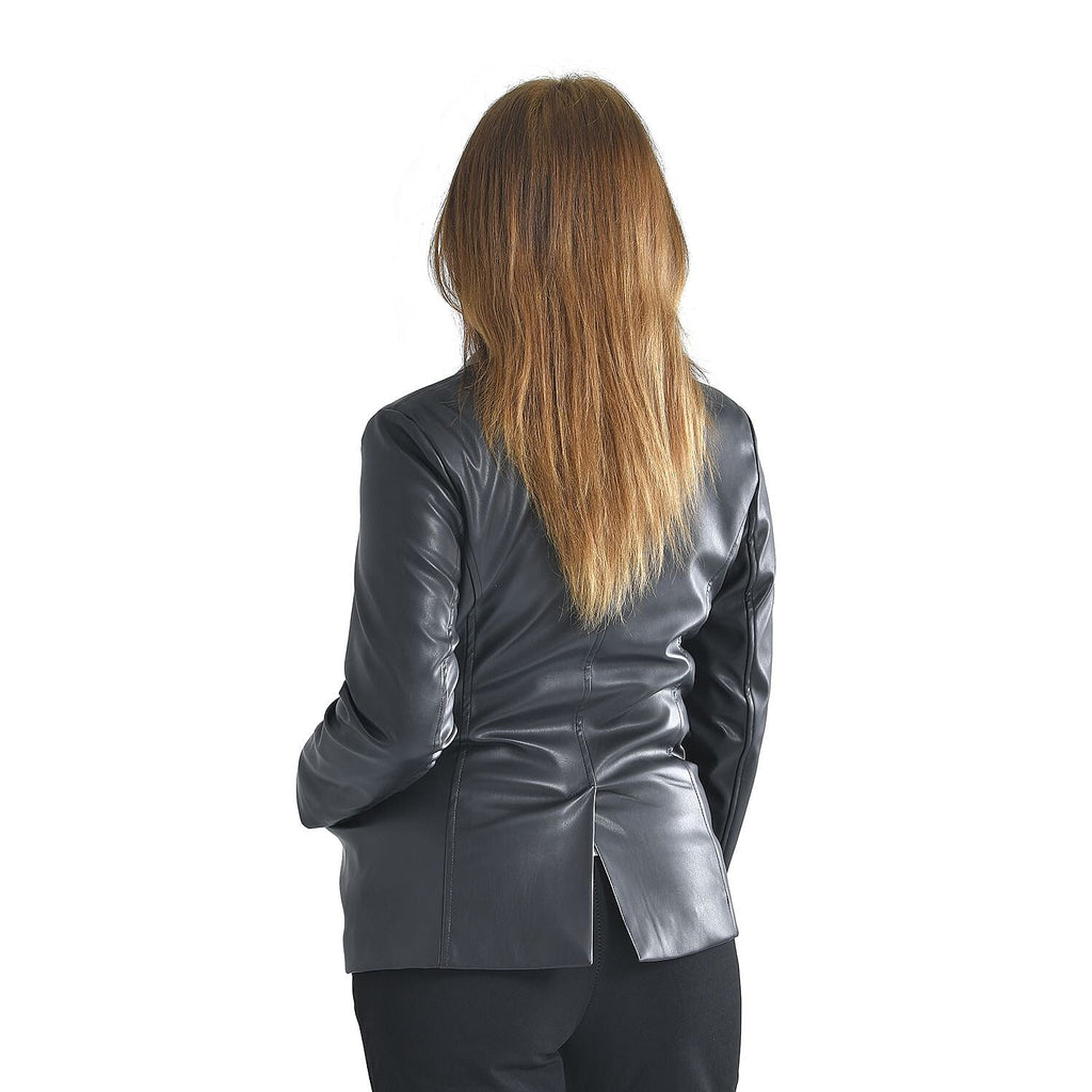 Tamsy Long Sleeves Blazer with Notched Lapel Collar (Size M,12-14) - Black