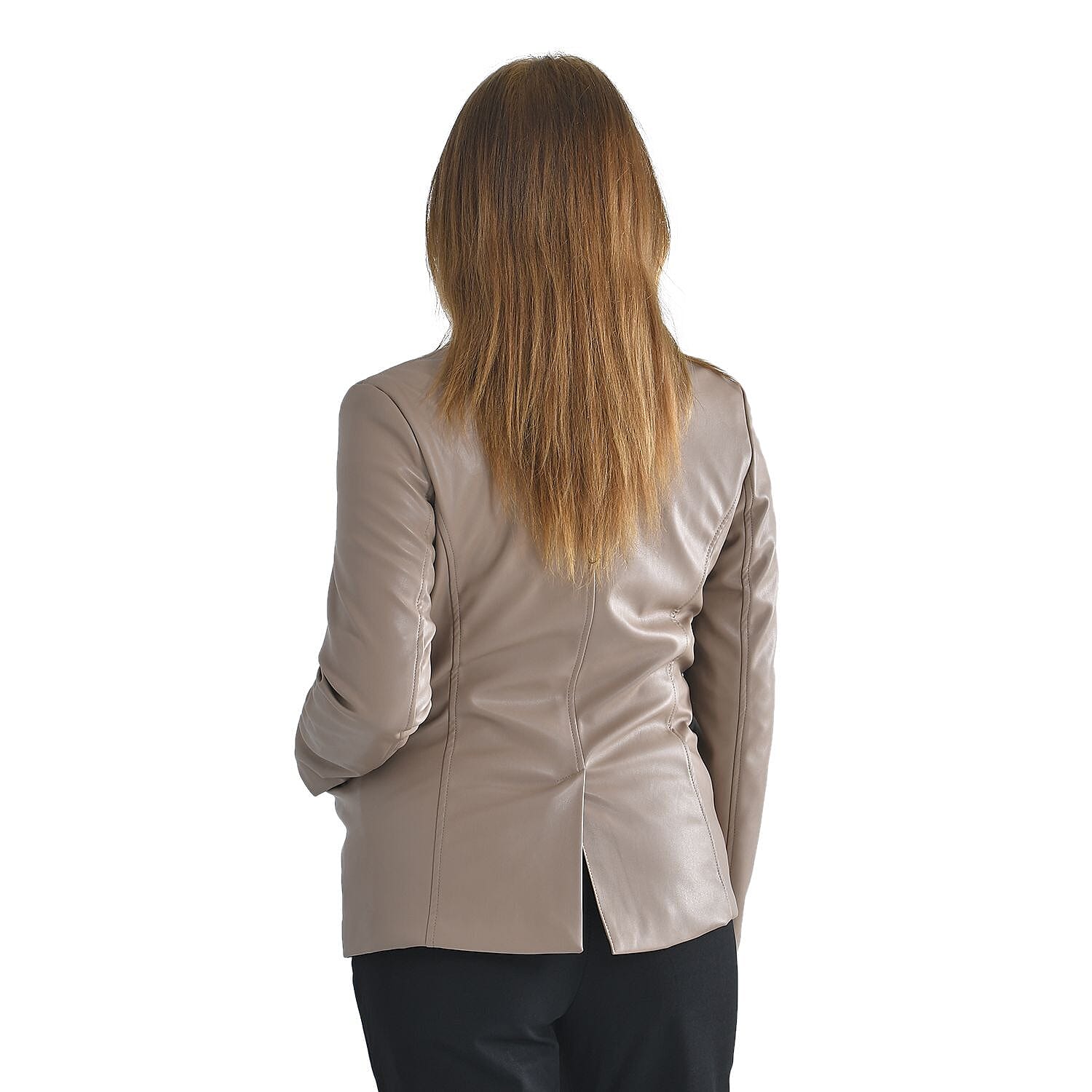 TAMSY Long Sleeves Blazer with Notched Lapel Collar (Size M,12-14) - Beige