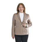 TAMSY Long Sleeves Blazer with Notched Lapel Collar (Size L,16-18) - Beige