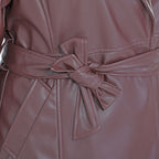 Tamsy Long Solid Coat with 2 Pockets (Size S) - Burgundy