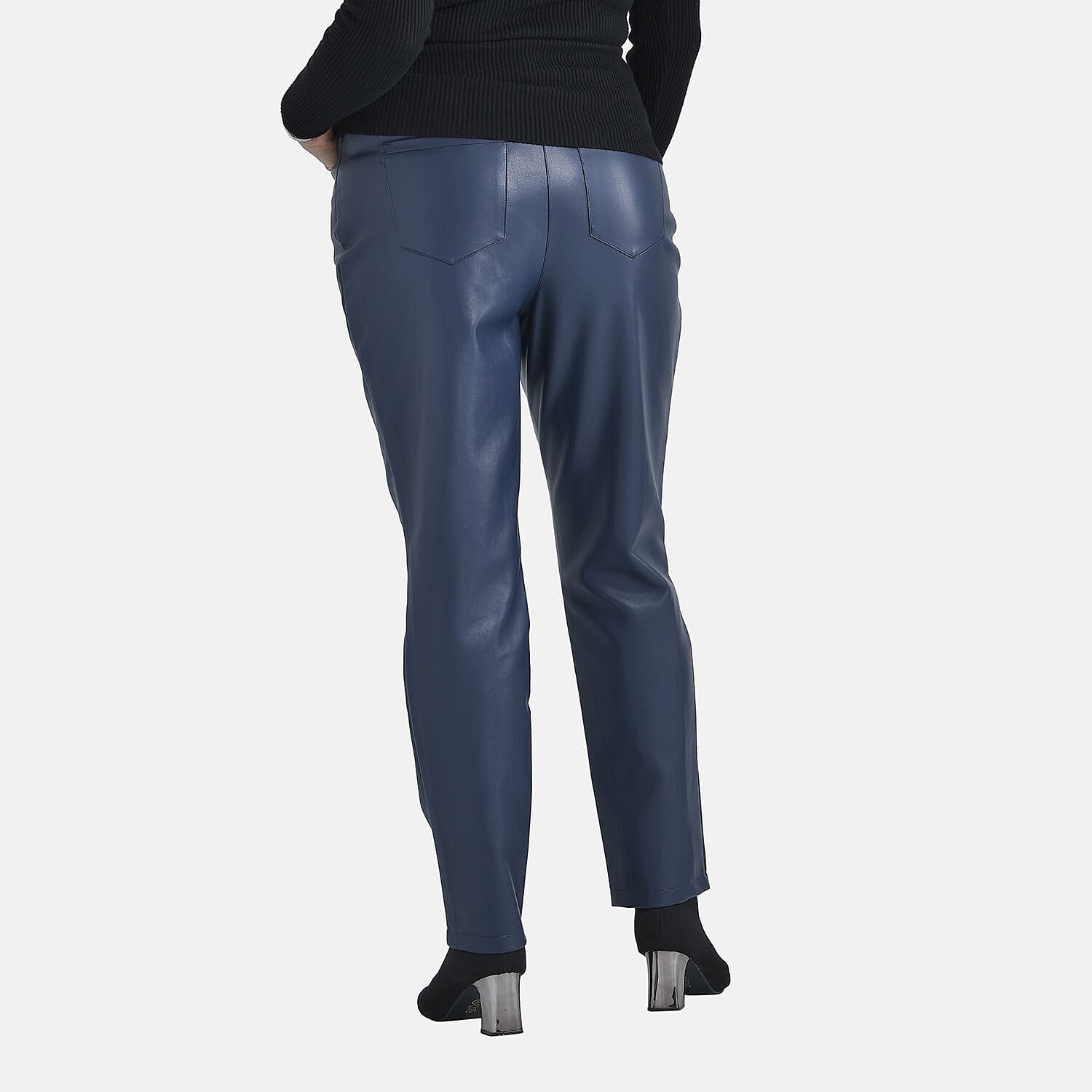 TAMSY 100% PU Leather Look Trouser  (Size 14) - Navy