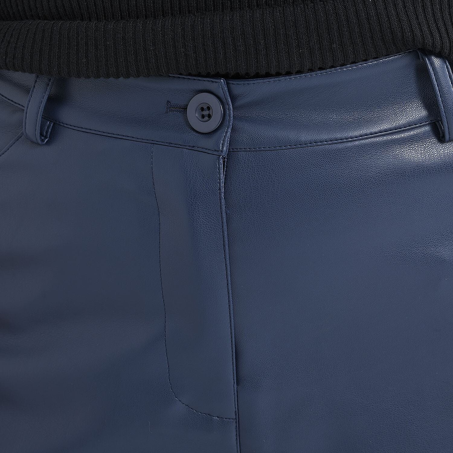 TAMSY 100% PU Leather Look Trouser  (Size 14) - Navy