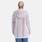 Tamsy Plush Winter Hooded Cardigan with Pockets (Free Size 8-20) - Red and White