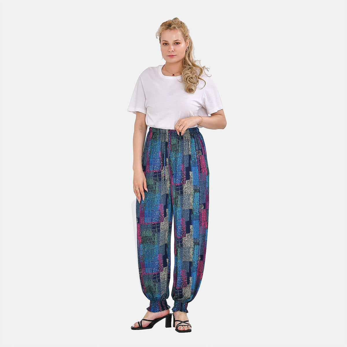 TAMSY Art Pattern Elastic Waist Band Trousers (One Size