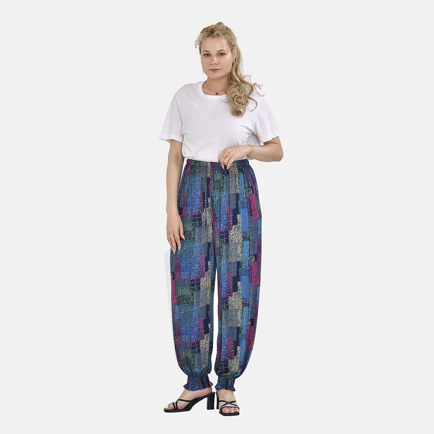 TAMSY Art Pattern Elastic Waist Band Trousers (One Size