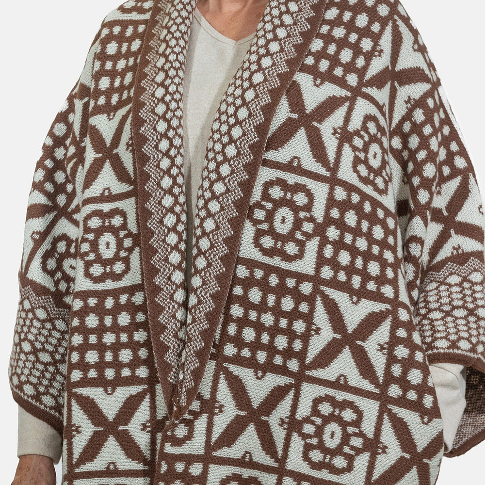 Closeout Deal - Oversized Knit Cardigan - Beige