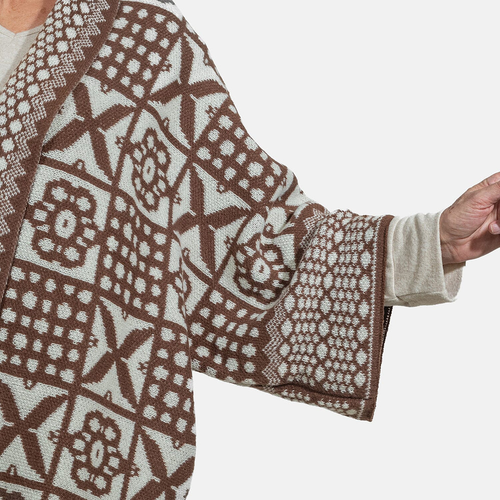 Closeout Deal - Oversized Knit Cardigan - Beige