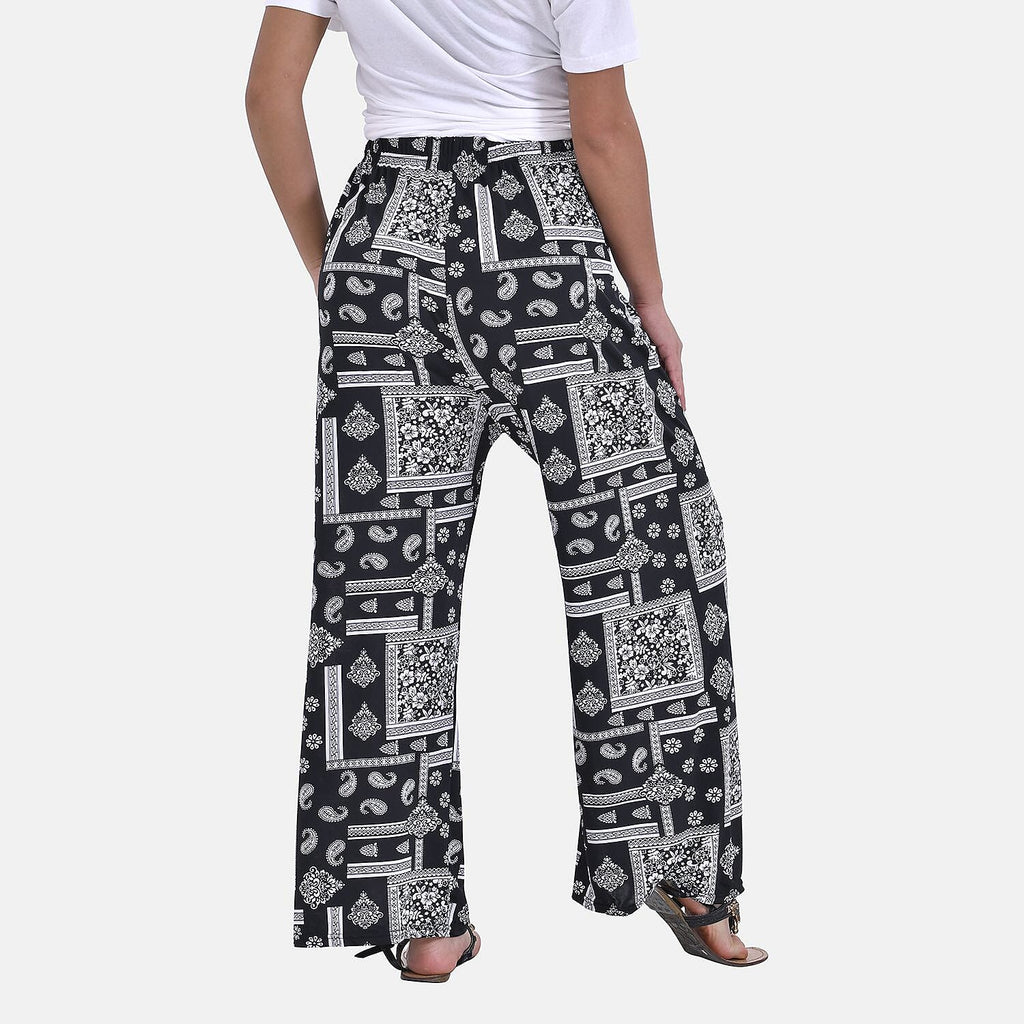Tamsy Cashew Nut Printed Trousers (One Size, 8-16) - Black One