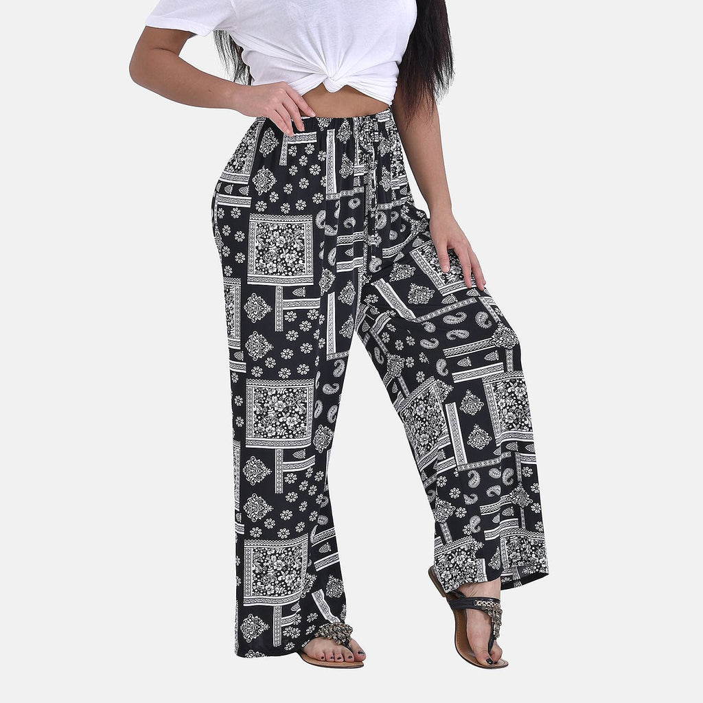 Tamsy Cashew Nut Printed Trousers (One Size, 8-16) - Black One