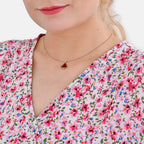 Tamsy V-Neck Floral Top (Curve Size) - Pink