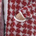 Tamsy Geometric Pattern Cardigan with 2 Pockets (Size 8-20) - Pink & White