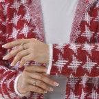 Tamsy Geometric Pattern Cardigan with 2 Pockets (Size 8-20) - Pink & White
