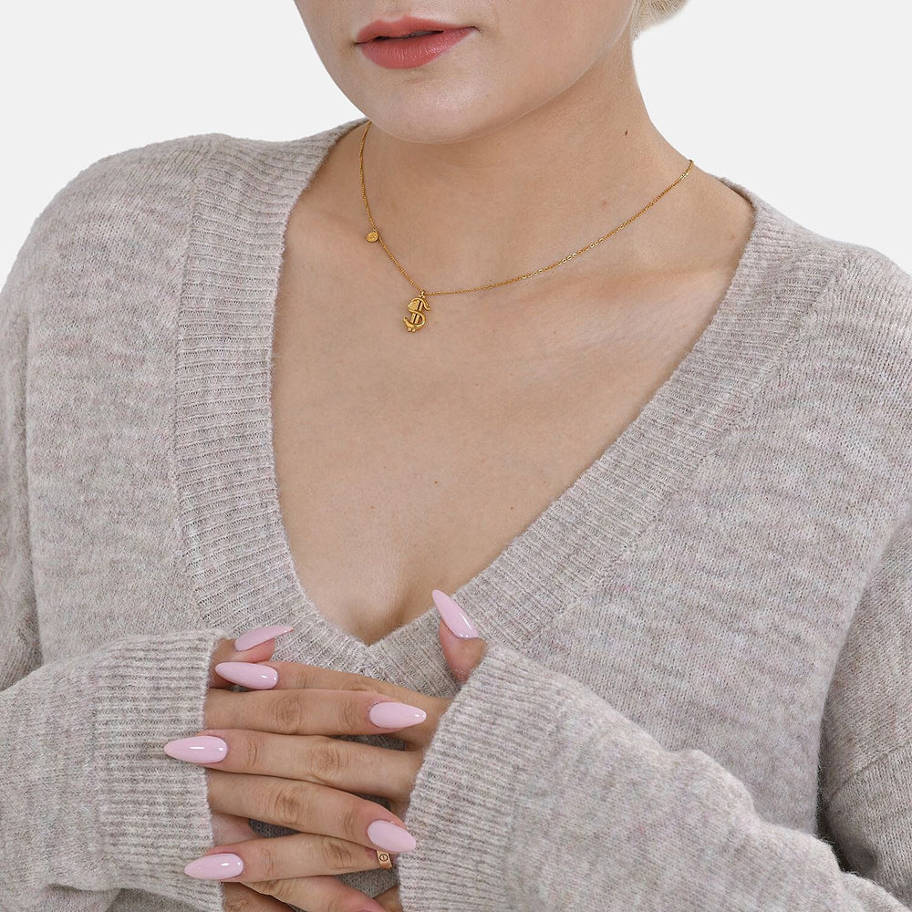 Closeout Stylish V-Neck Long Sleeve Jumpers (Size S) - Beige
