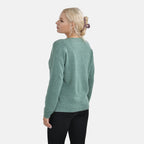 Closeout Stylish V-Neck Long Sleeve Jumpers (Size L) - Green