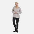 Brand New V-Neck Long Sleeve Jumpers (Size XL) - Beige