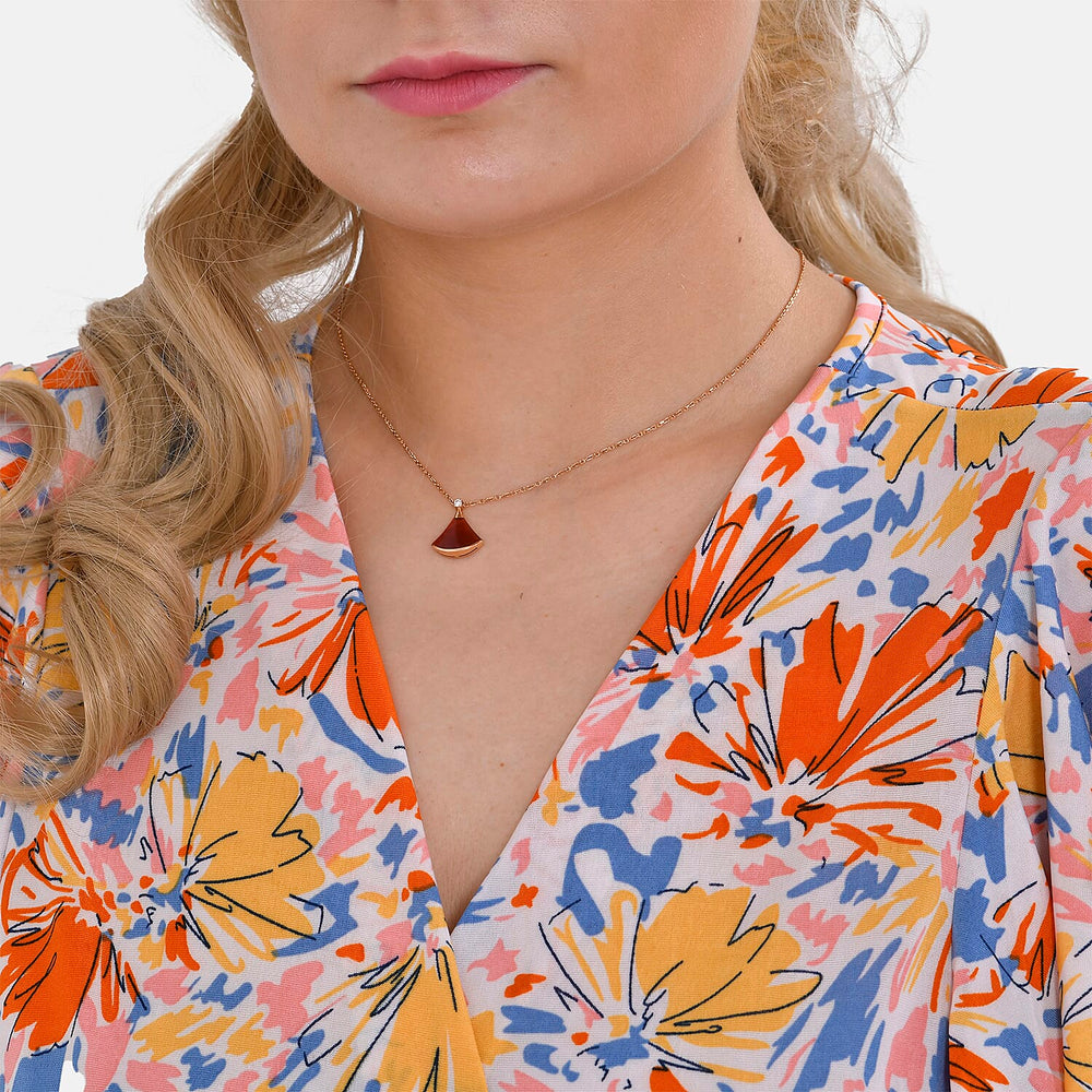 TAMSY Flutter Sleeves Floral Pattern Smocked Midi Dress (One Size 8 -18) - Orange - Yellow
