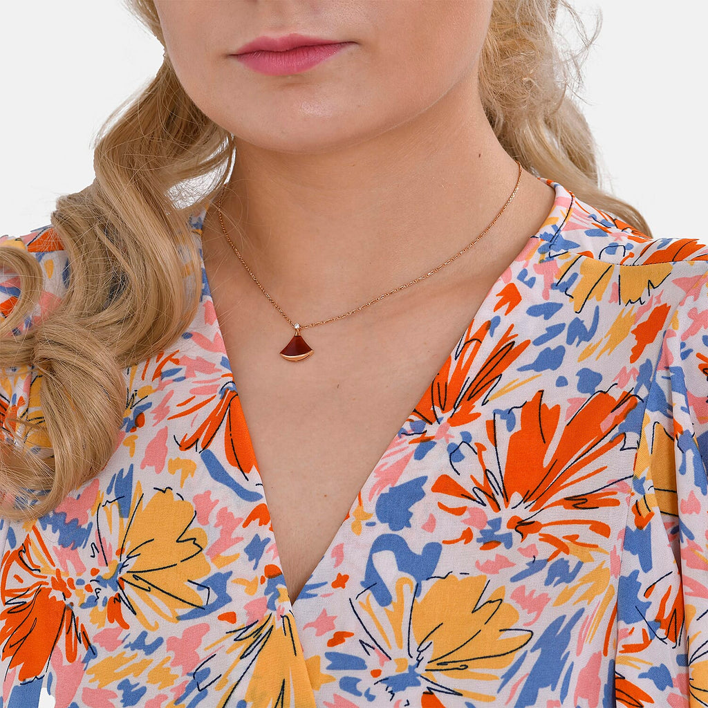 TAMSY Flutter Sleeves Floral Pattern Smocked Midi Dress (One Size 8 -18) - Orange - Yellow