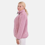 La Marey Fleece Patterned Half Zipped Sweat Shirt (Size 8 - 10 ) - Pink