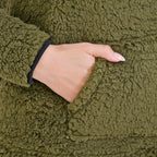 La Marey Fleece Patterned Half Zipped Sweat Shirt (Size 16 - 18 ) - Olive