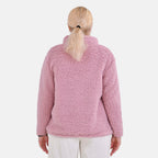 La Marey Half-Zip Sweatshirt with Kangaroo Pocket (Size XL) - Pink