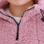 La Marey Half-Zip Sweatshirt with Kangaroo Pocket (Size XL) - Pink