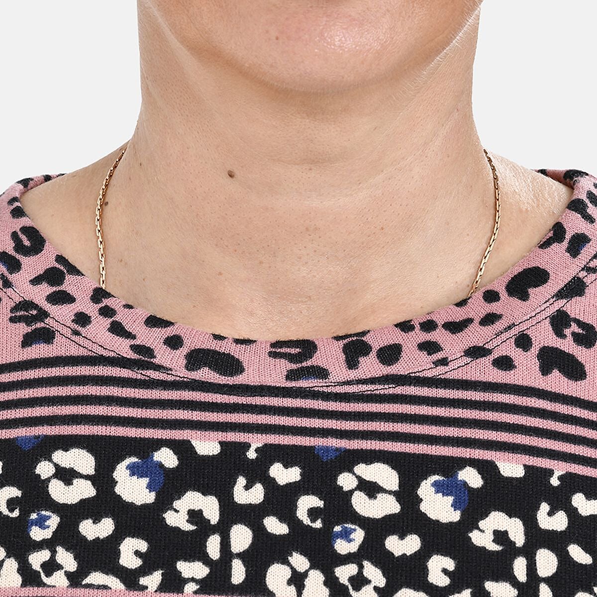 Tamsy Crew Neck Jersey Drape Top (One Size,8-18) - Black - Pink