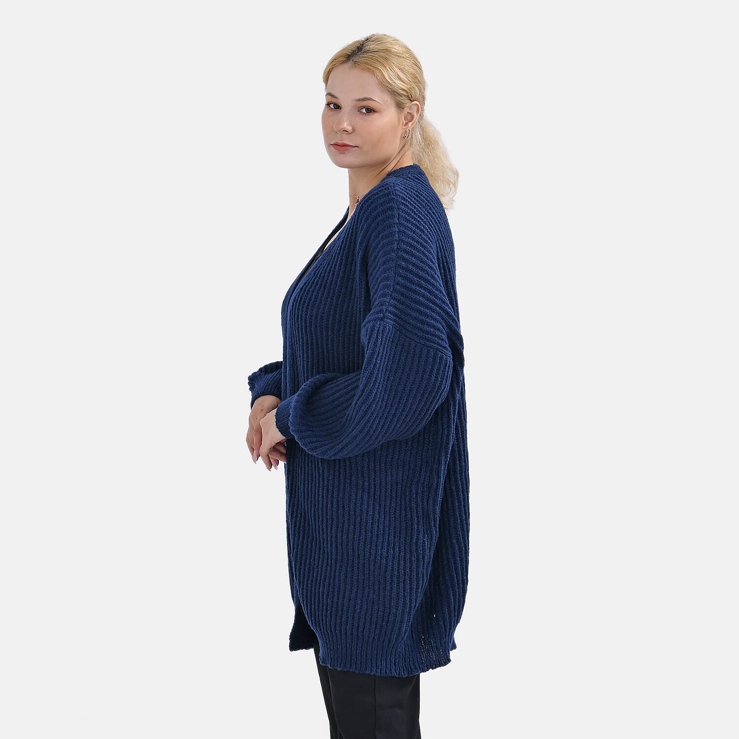 TAMSY Plain Cardigan (One Size) - Navy