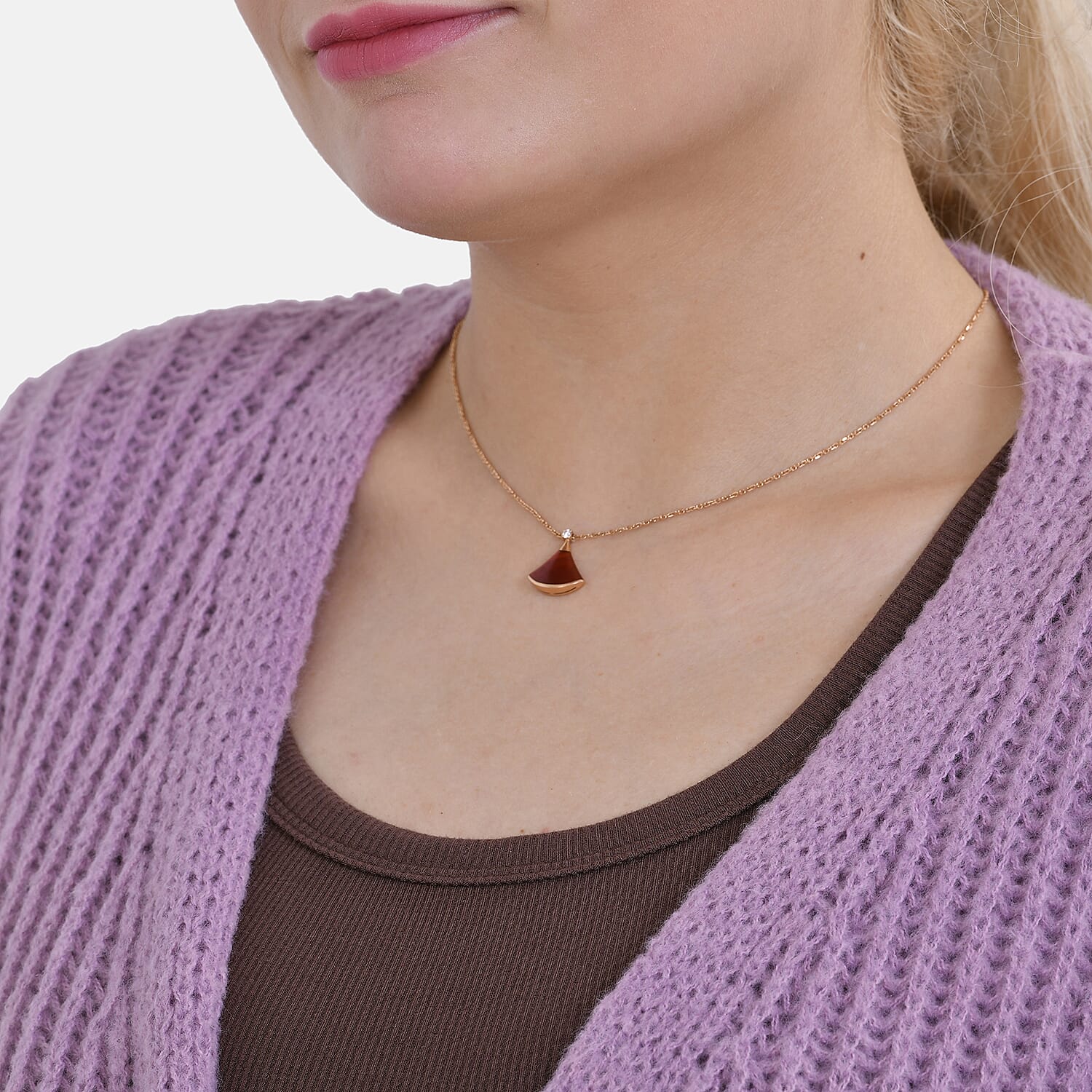 TAMSY Open Front Full Sleeve Knitted Cardigan (One Size) - Purple