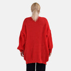 Tamsy Soft Cardigan(- Red & Beige (Size 8 to 20)