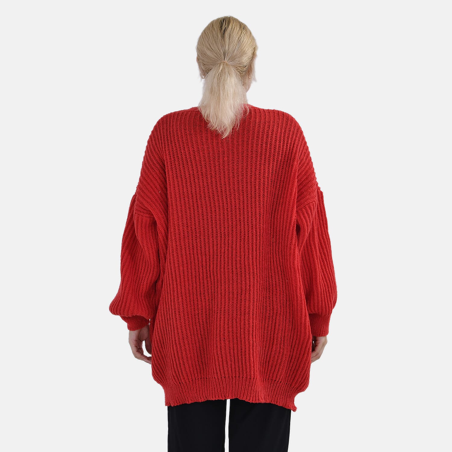 Tamsy Soft Cardigan(- Red & Beige (Size 8 to 20)