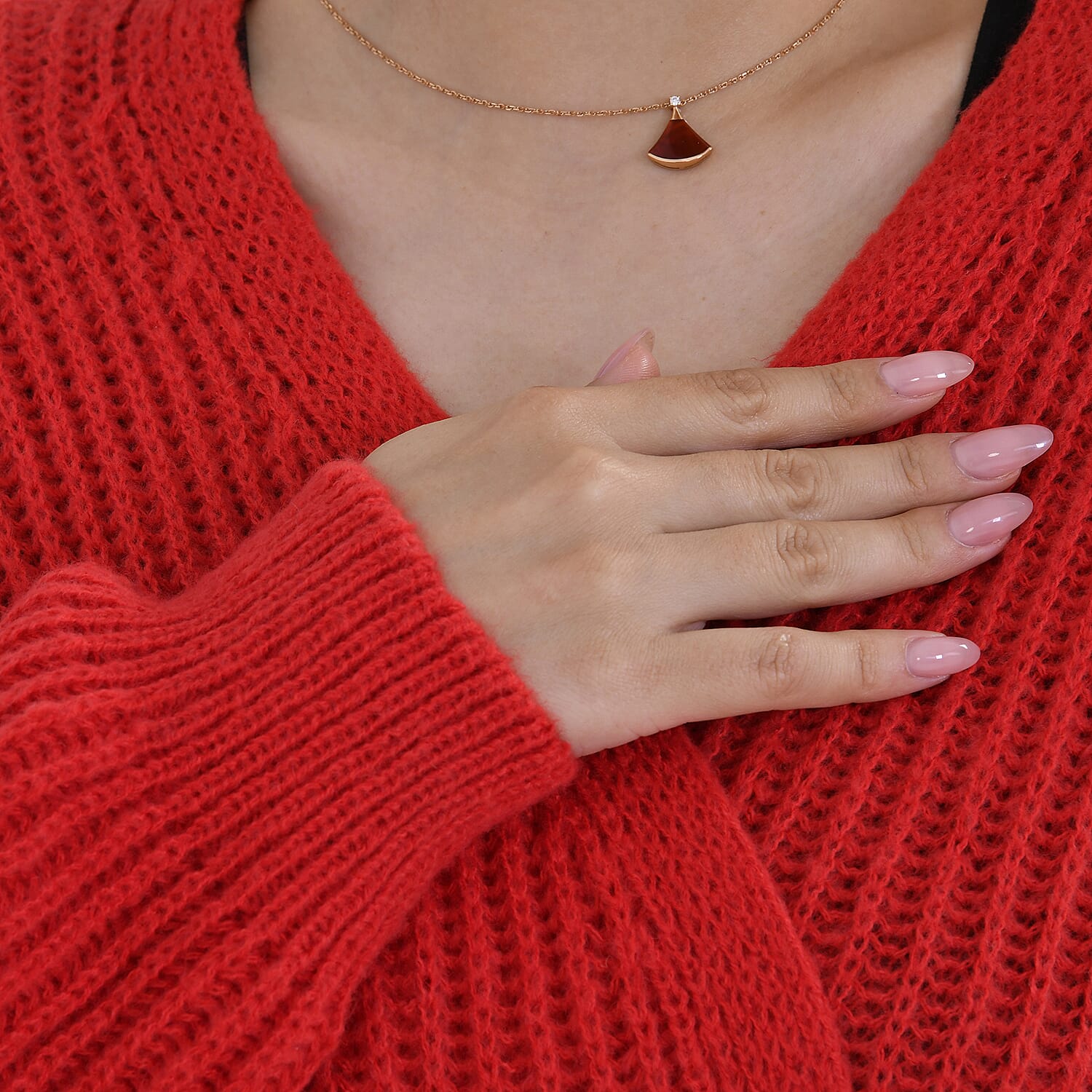 Tamsy Soft Cardigan(- Red & Beige (Size 8 to 20)