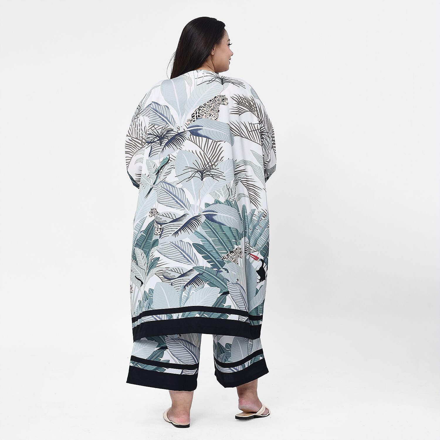 Tamsy Printed Kimono (Size S) - Green
